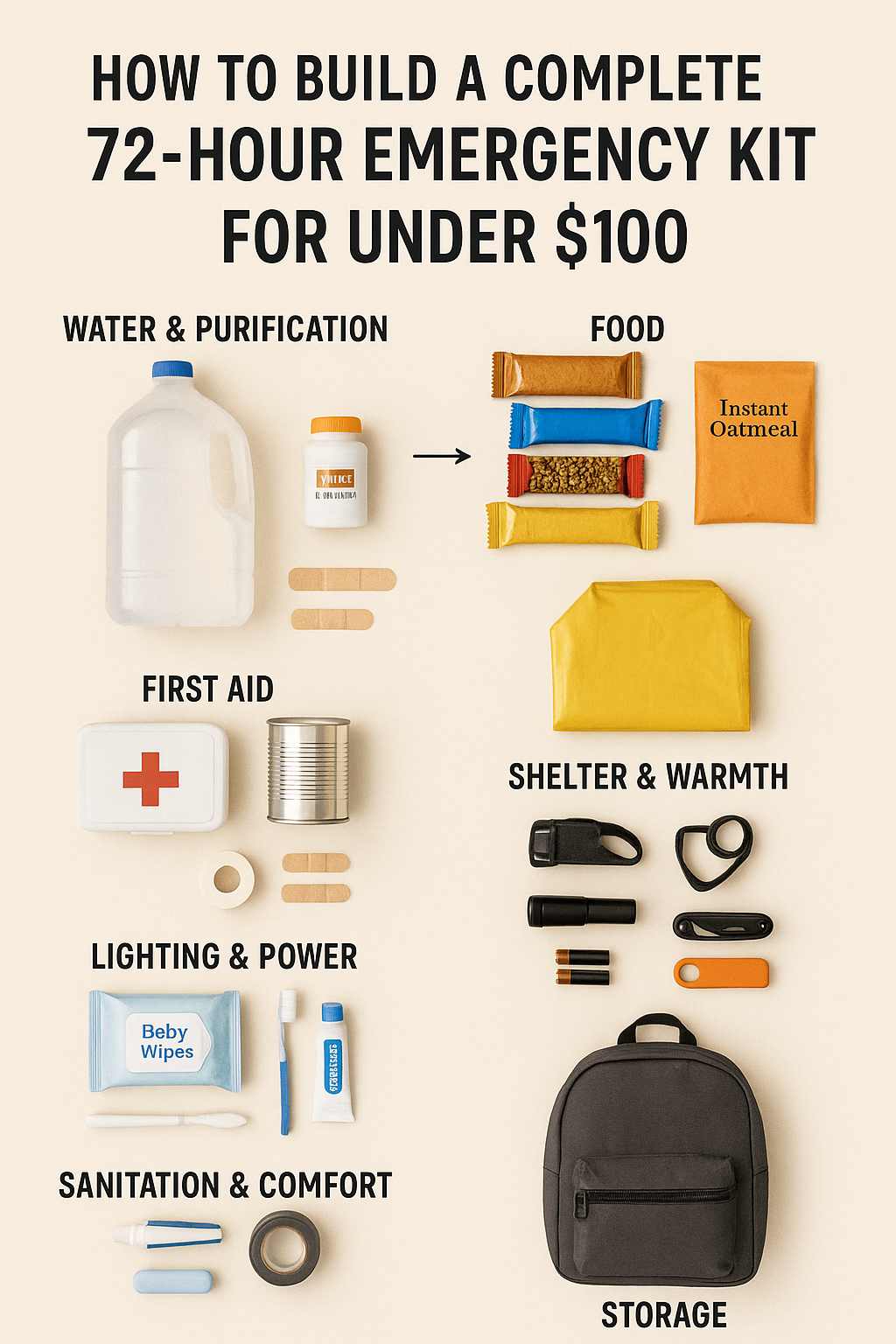 How to Build a Complete 72-Hour Emergency Kit for Under $100